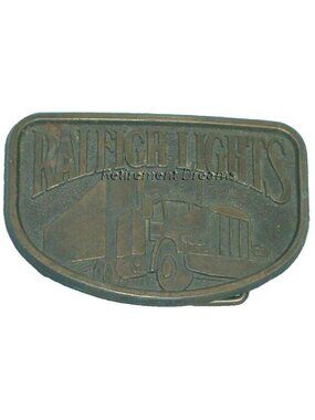 Raleigh Lights Vintage Metal Belt Buckle Truck Design Tobacciana Promotional